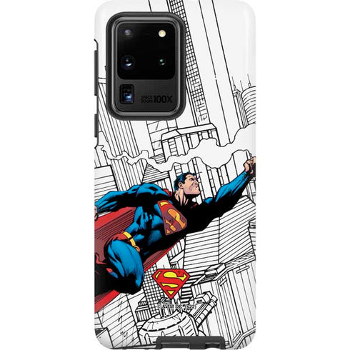 DC Comics Superman Super Speed Flying Over City Galaxy S20 Ultra 5G Pro Case