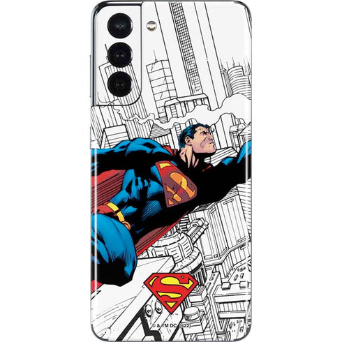 DC Comics Superman Super Speed Flying Over City Galaxy S21 5G Skin