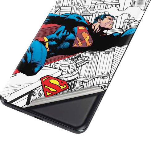 DC Comics Superman Super Speed Flying Over City Galaxy S21 5G Skin