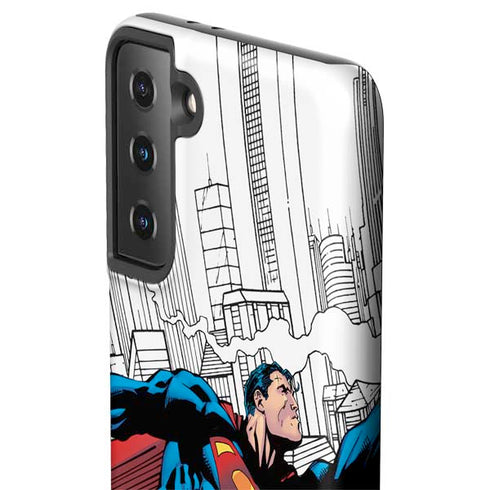 DC Comics Superman Super Speed Flying Over City Galaxy S21 Plus 5G Pro Case