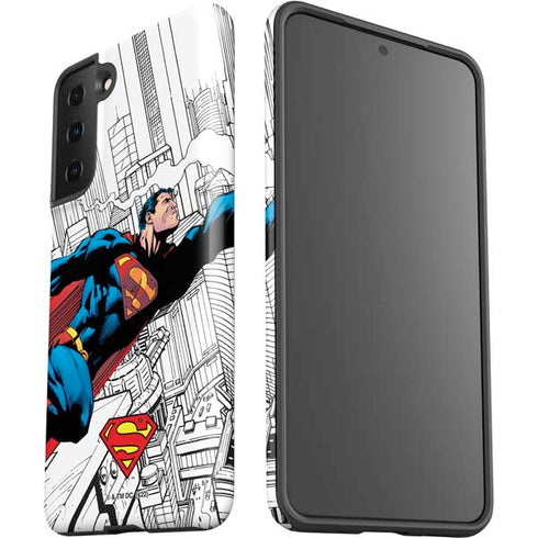 DC Comics Superman Super Speed Flying Over City Galaxy S21 Plus 5G Pro Case