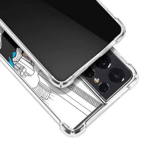 DC Comics Superman Super Speed Flying Over City Galaxy S21 Ultra 5G Clear Case