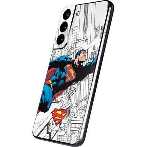 DC Comics Superman Super Speed Flying Over City Galaxy S22 Skin