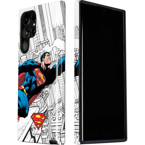 DC Comics Superman Super Speed Flying Over City Galaxy S22 Ultra Pro Case