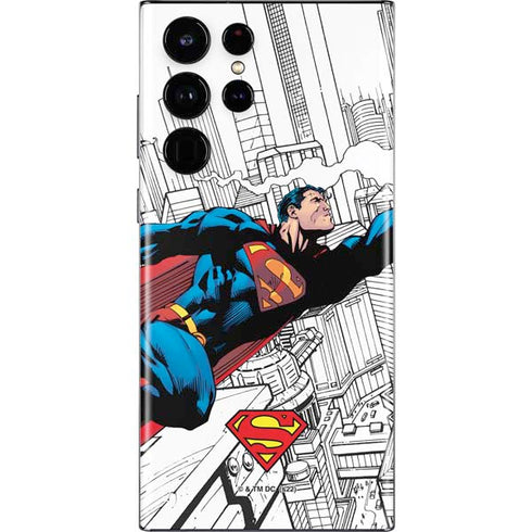 DC Comics Superman Super Speed Flying Over City Galaxy S22 Ultra Skin
