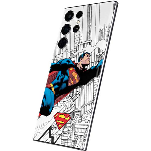 DC Comics Superman Super Speed Flying Over City Galaxy S22 Ultra Skin