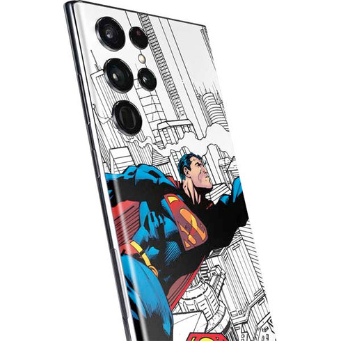 DC Comics Superman Super Speed Flying Over City Galaxy S22 Ultra Skin