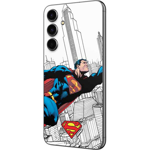 DC Comics Superman Super Speed Flying Over City Galaxy S23 FE Skin