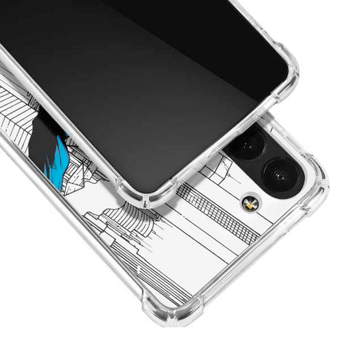 DC Comics Superman Super Speed Flying Over City Galaxy S23 Plus Clear Case