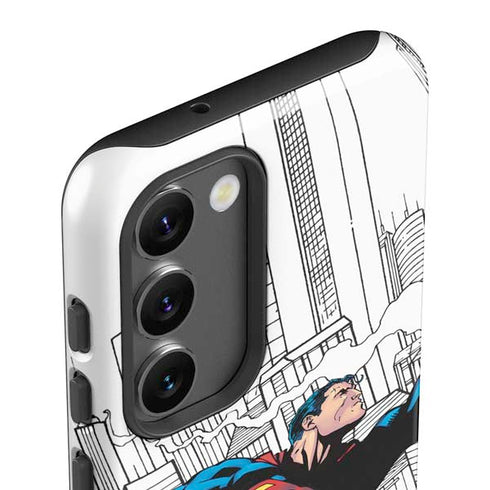 DC Comics Superman Super Speed Flying Over City Galaxy S23 Plus Pro Case