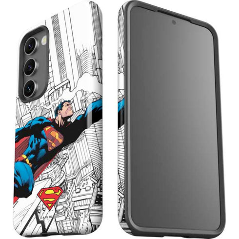 DC Comics Superman Super Speed Flying Over City Galaxy S23 Pro Case