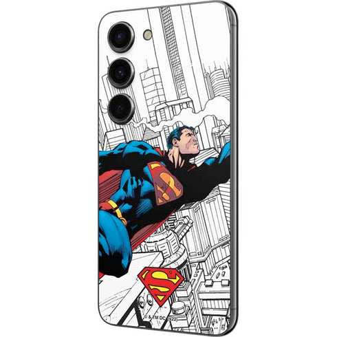 DC Comics Superman Super Speed Flying Over City Galaxy S23 Skin