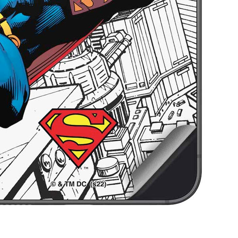 DC Comics Superman Super Speed Flying Over City Galaxy S23 Skin