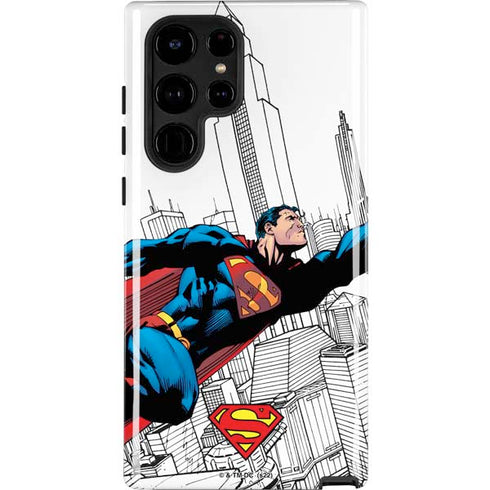 DC Comics Superman Super Speed Flying Over City Galaxy S24 Ultra Impact Case