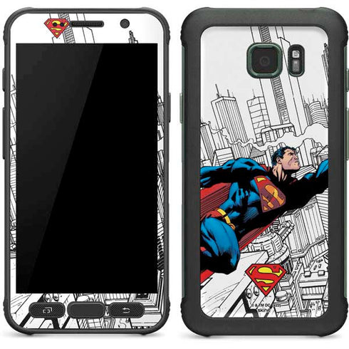 DC Comics Superman Super Speed Flying Over City Galaxy S7 Active Skin