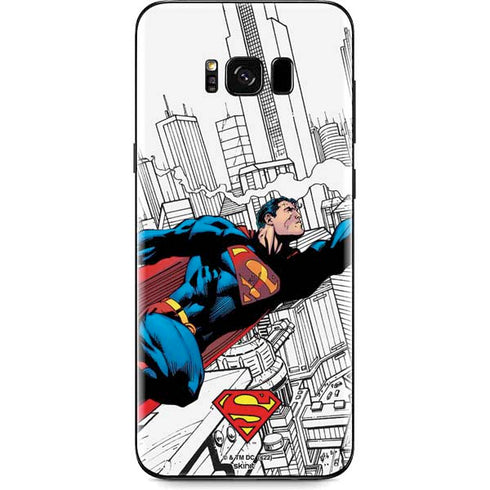 DC Comics Superman Super Speed Flying Over City Galaxy S8 Plus Skin