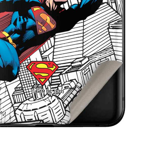 DC Comics Superman Super Speed Flying Over City Galaxy Z Flip Skin