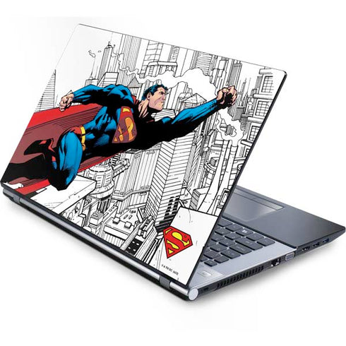 DC Comics Superman Super Speed Flying Over City Generic Laptop Skin