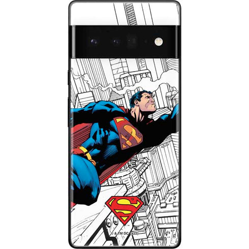 DC Comics Superman Super Speed Flying Over City Google Pixel 6 Pro Skin