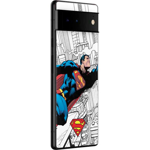 DC Comics Superman Super Speed Flying Over City Google Pixel 6 Pro Skin