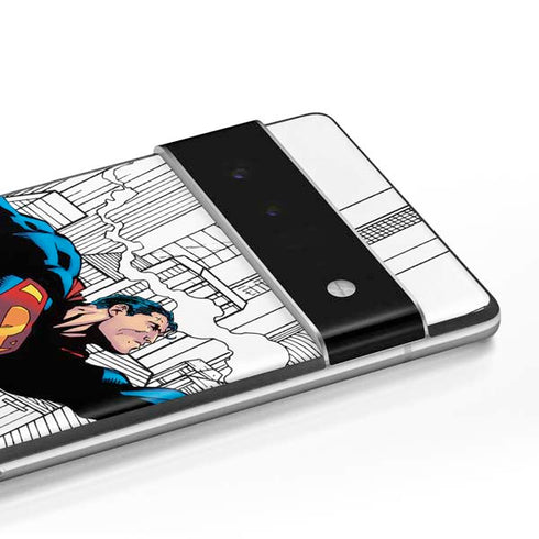 DC Comics Superman Super Speed Flying Over City Google Pixel 6 Pro Skin