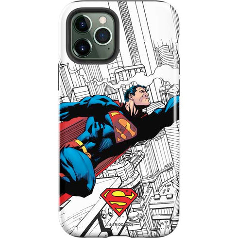 DC Comics Superman Super Speed Flying Over City iPhone 12 Pro Impact Case
