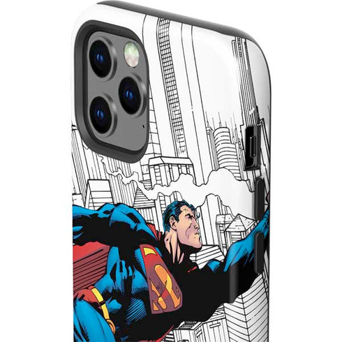 DC Comics Superman Super Speed Flying Over City iPhone 12 Pro Impact Case