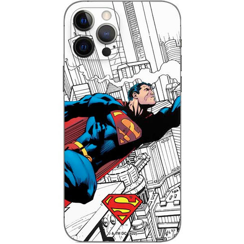 DC Comics Superman Super Speed Flying Over City iPhone 12 Pro Skin