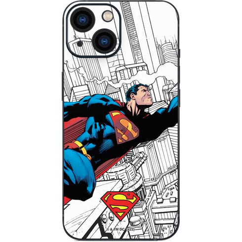 DC Comics Superman Super Speed Flying Over City iPhone 13 Mini Skin