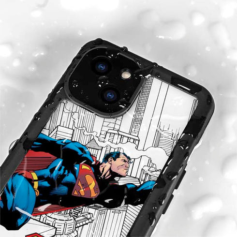 DC Comics Superman Super Speed Flying Over City iPhone 13 Mini Waterproof Case