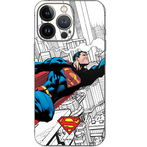 DC Comics Superman Super Speed Flying Over City iPhone 13 Pro Skin