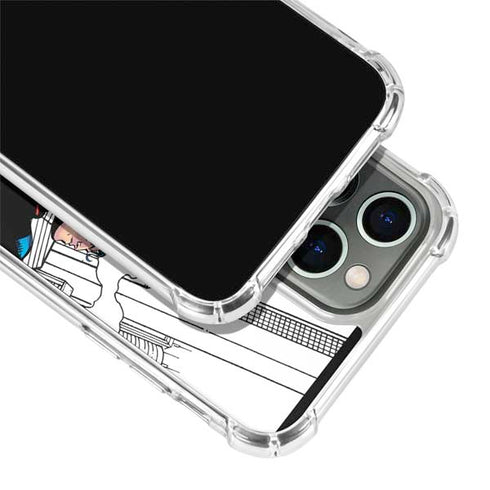 DC Comics Superman Super Speed Flying Over City iPhone 15 Pro Max Clear Case