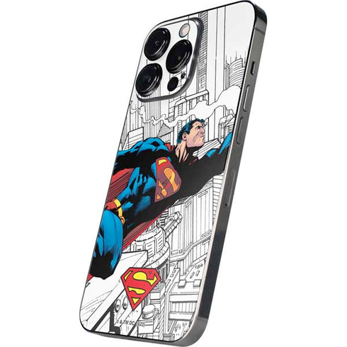 DC Comics Superman Super Speed Flying Over City iPhone 14 Pro Max Skin