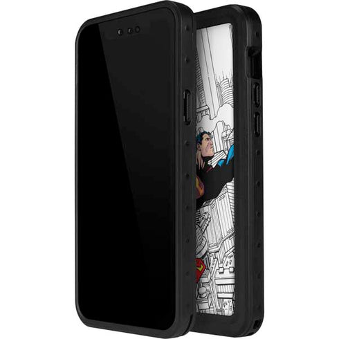 DC Comics Superman Super Speed Flying Over City iPhone 14 Pro Max Waterproof Case