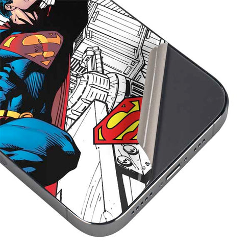 DC Comics Superman Super Speed Flying Over City iPhone 14 Pro Skin
