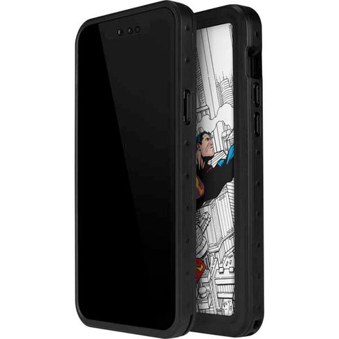 DC Comics Superman Super Speed Flying Over City iPhone 14 Pro Waterproof Case