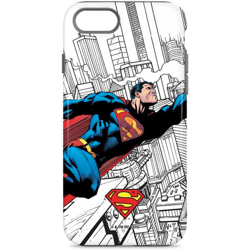 DC Comics Superman Super Speed Flying Over City iPhone 7 Pro Case