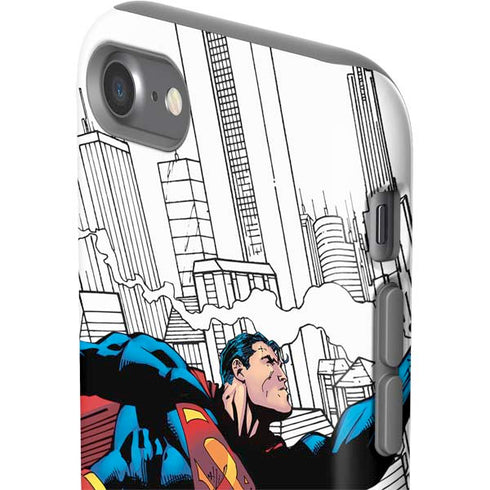 DC Comics Superman Super Speed Flying Over City iPhone SE (2nd & 3rd Gen) Pro Case