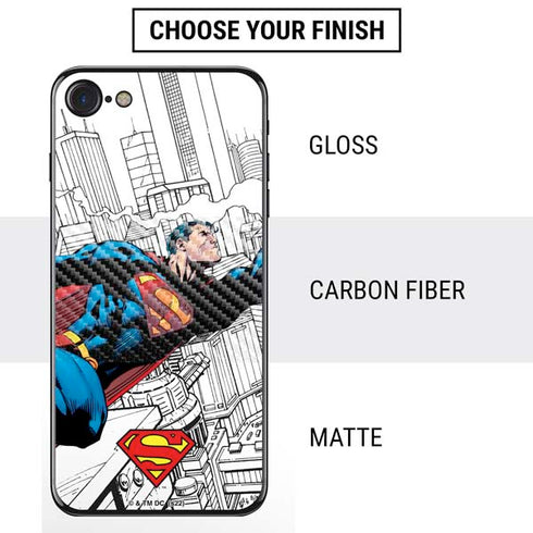 DC Comics Superman Super Speed Flying Over City iPhone SE (2nd & 3rd Gen) Skin