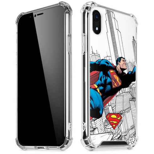 DC Comics Superman Super Speed Flying Over City iPhone XR Clear Case