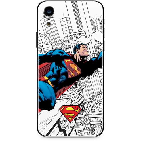DC Comics Superman Super Speed Flying Over City iPhone XR Skin