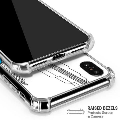 DC Comics Superman Super Speed Flying Over City iPhone XS Max Clear Case