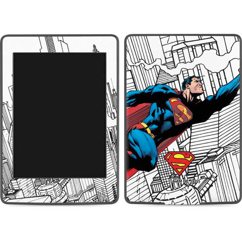 DC Comics Superman Super Speed Flying Over City Amazon Kindle Skin