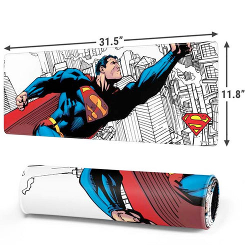 DC Comics Superman Super Speed Flying Over City Gaming Mouse Pad