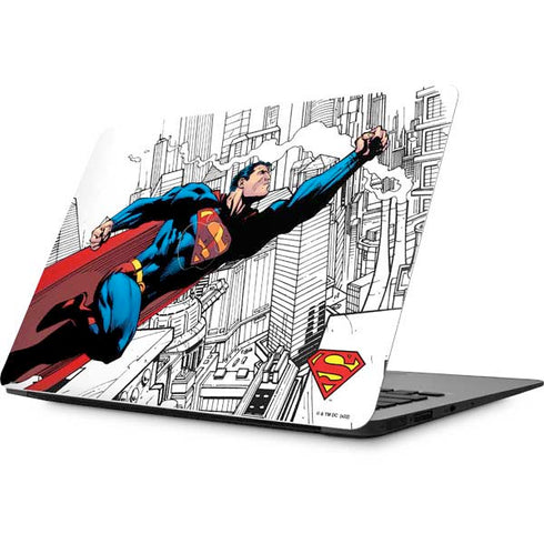 DC Comics Superman Super Speed Flying Over City Apple MacBook Skin