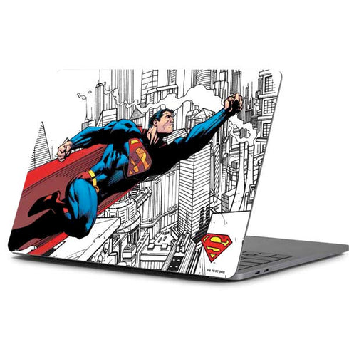 DC Comics Superman Super Speed Flying Over City Apple MacBook Pro 13-inch Skin