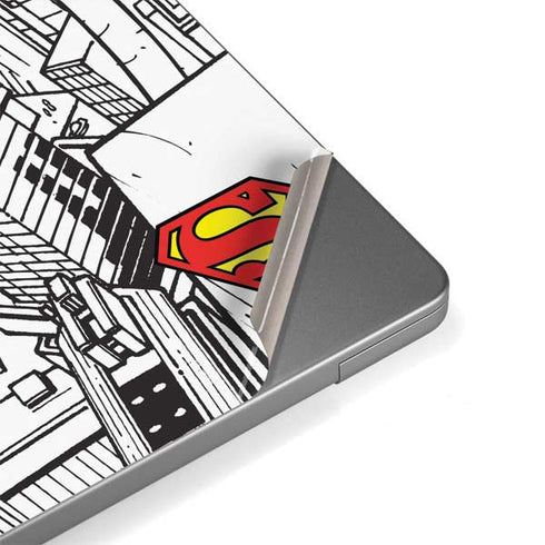 DC Comics Superman Super Speed Flying Over City MacBook Pro 14in (2021-24) Skin