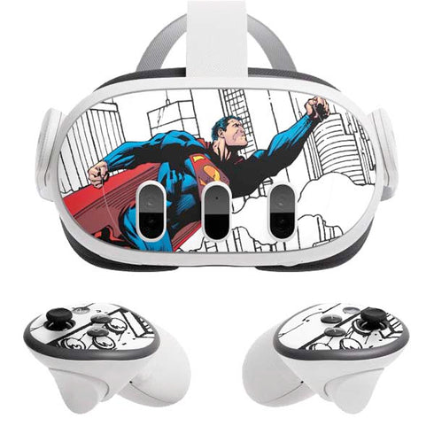 DC Comics Superman Super Speed Flying Over City Meta Quest 3 Skin