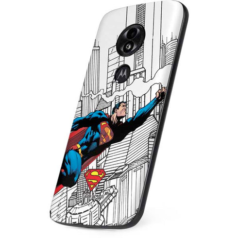 DC Comics Superman Super Speed Flying Over City Moto E5 Play Skin