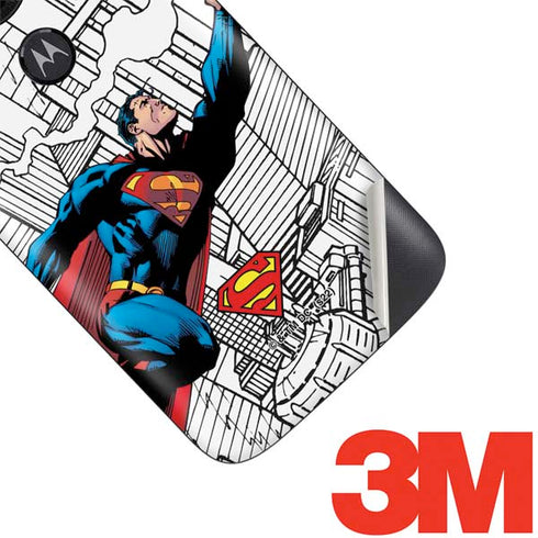 DC Comics Superman Super Speed Flying Over City Moto E5 Play Skin